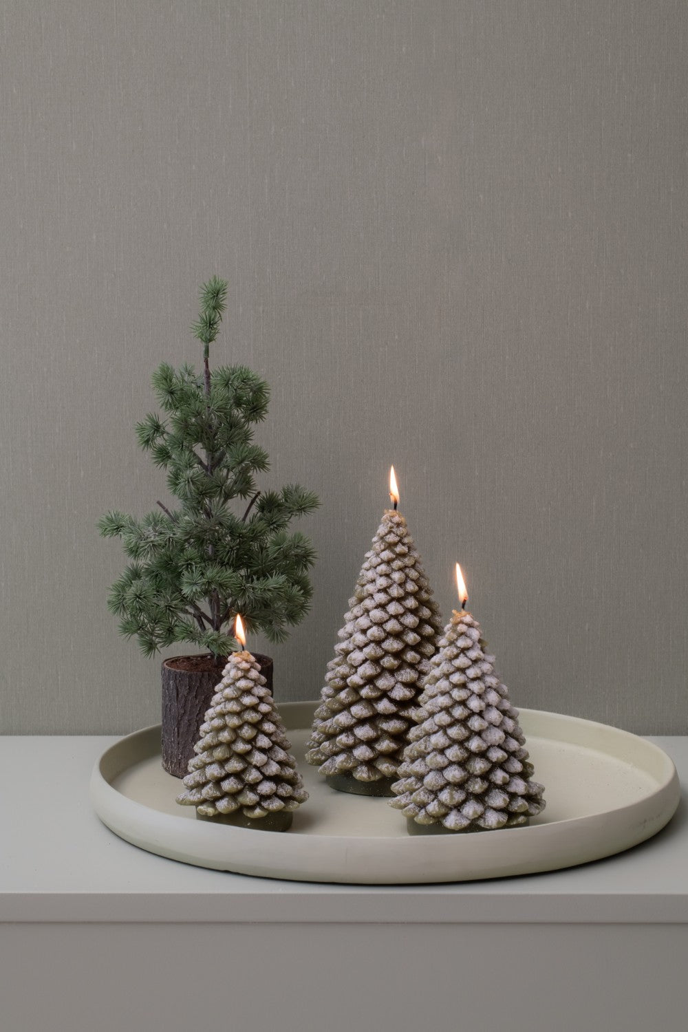 Home Society | Deco Kaars boom Snow bruin L