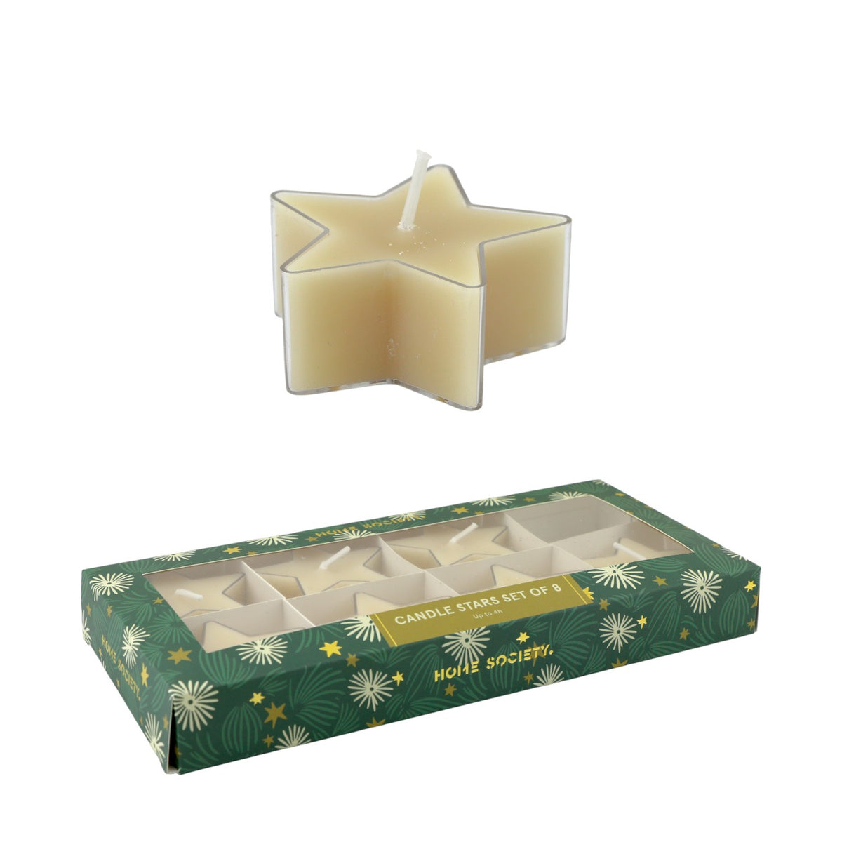 Home Society | Deco Kaars ster beige Set 8