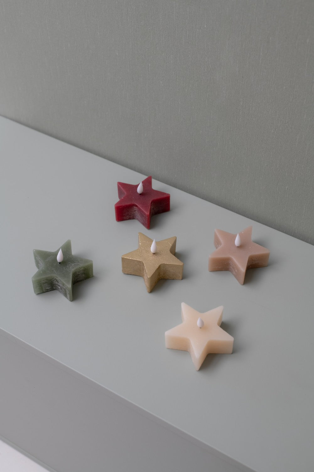 Home Society | LED Kaars Ster Set 2 goud LED