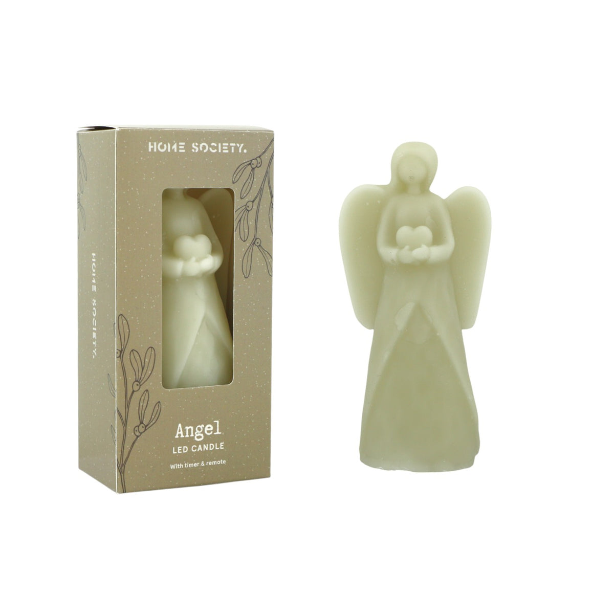 Home Society | LED Kaars Angel S LED greige