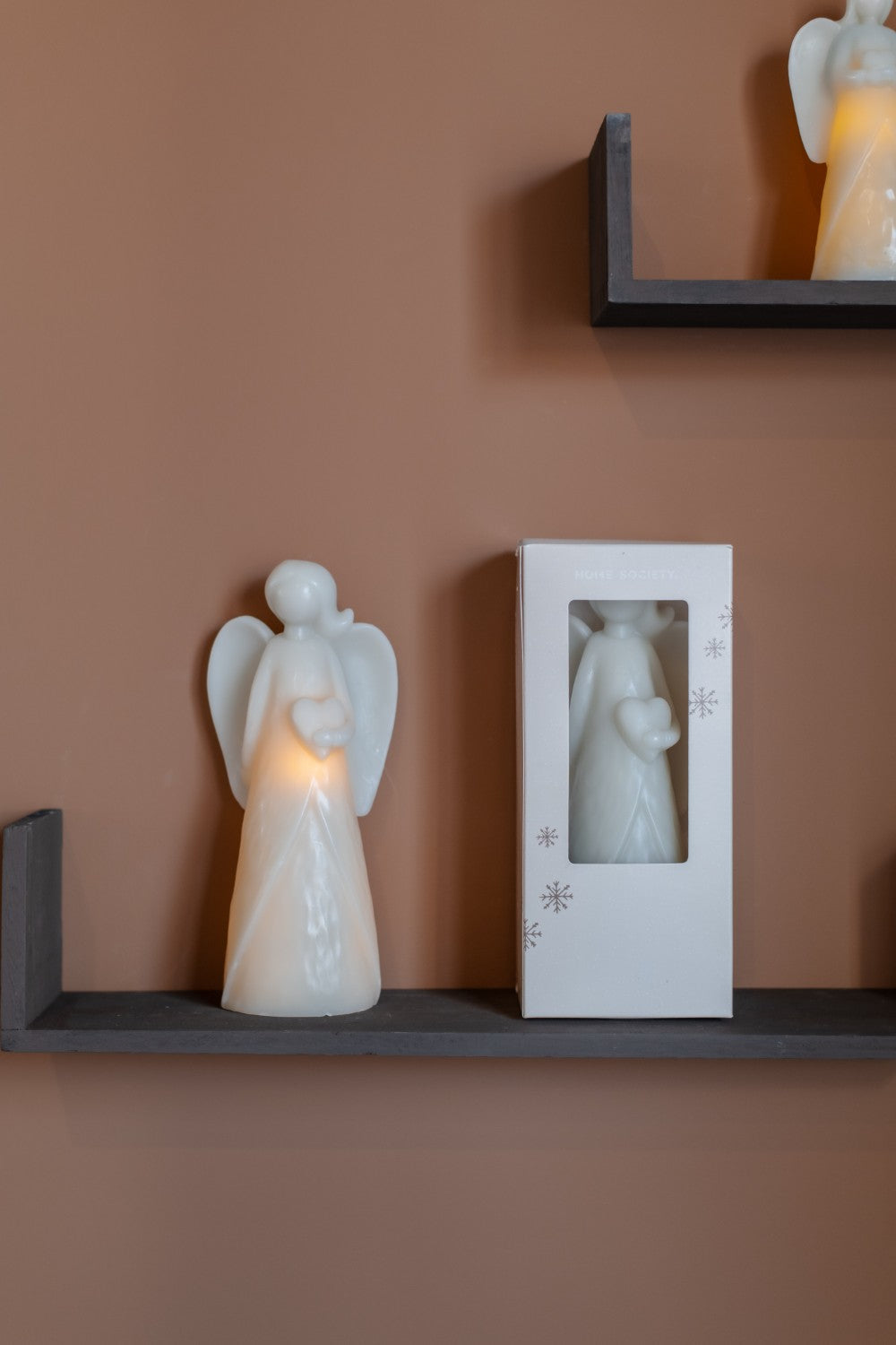 Home Society | LED Kaars Angel L LED greige