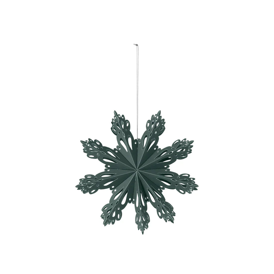 Broste Copenhagen | Papieren sneeuwvlok 15cm donkergroen