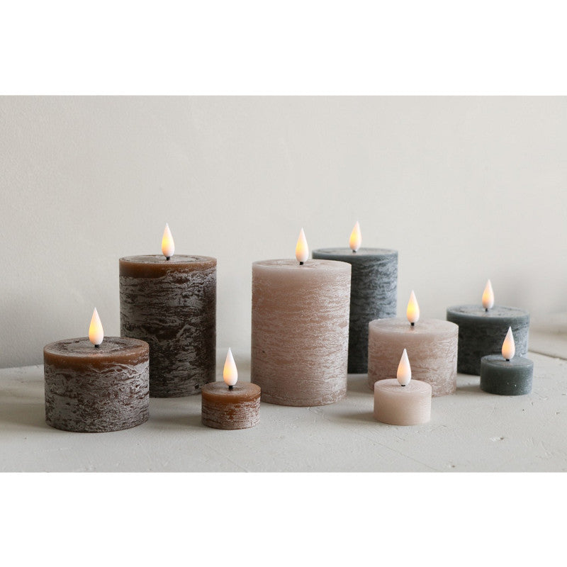 Home Society | Theelichtjes LED oplaadbaar donkerbruin 6 stuks