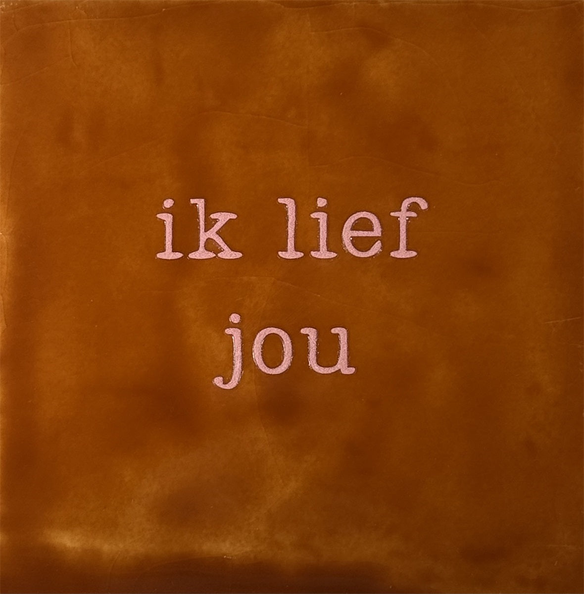 Yett | Tegeltje ik lief jou terra/zalm