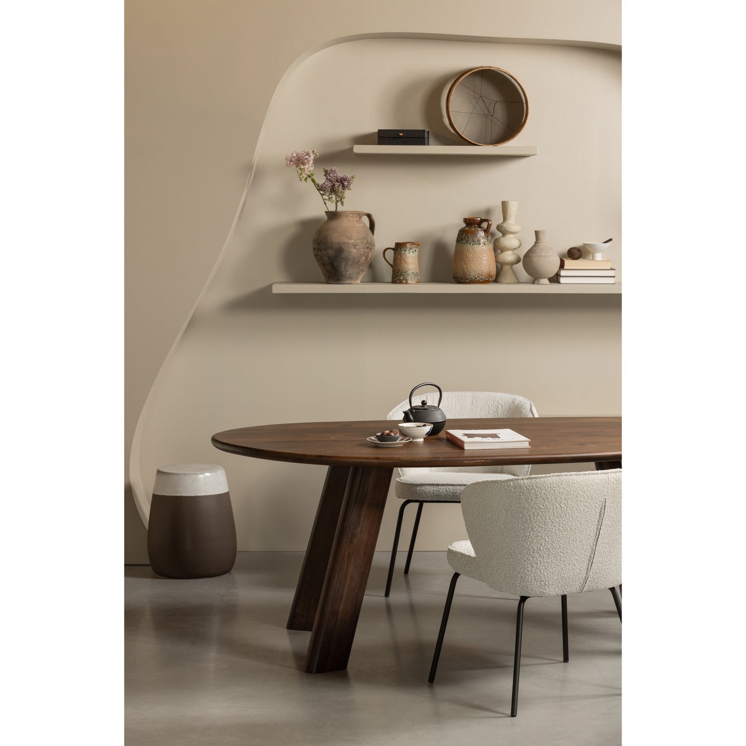 Woood | Eetkamerstoel Admit boucle naturel