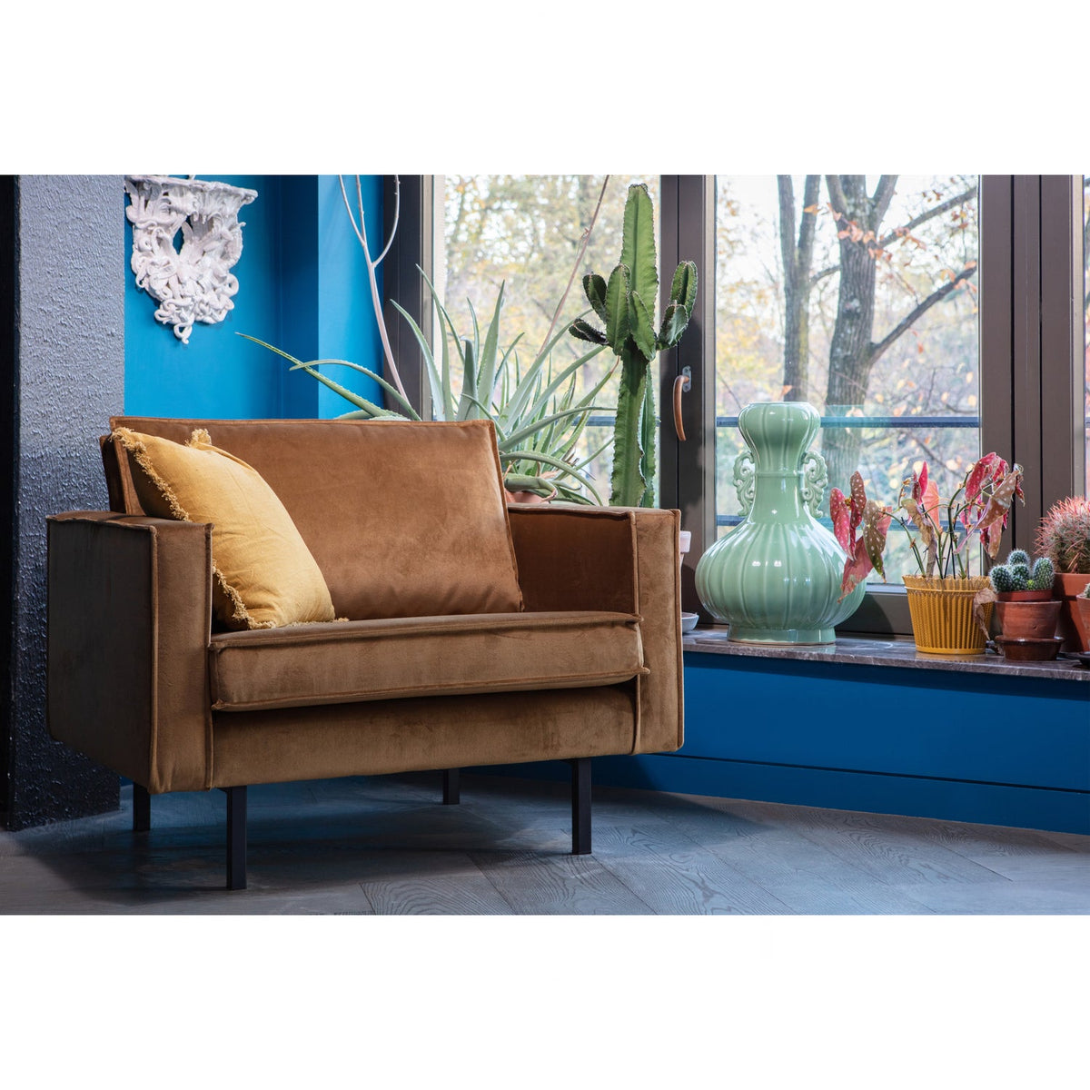 Woood | Fauteuil Rodeo velvet honinggeel