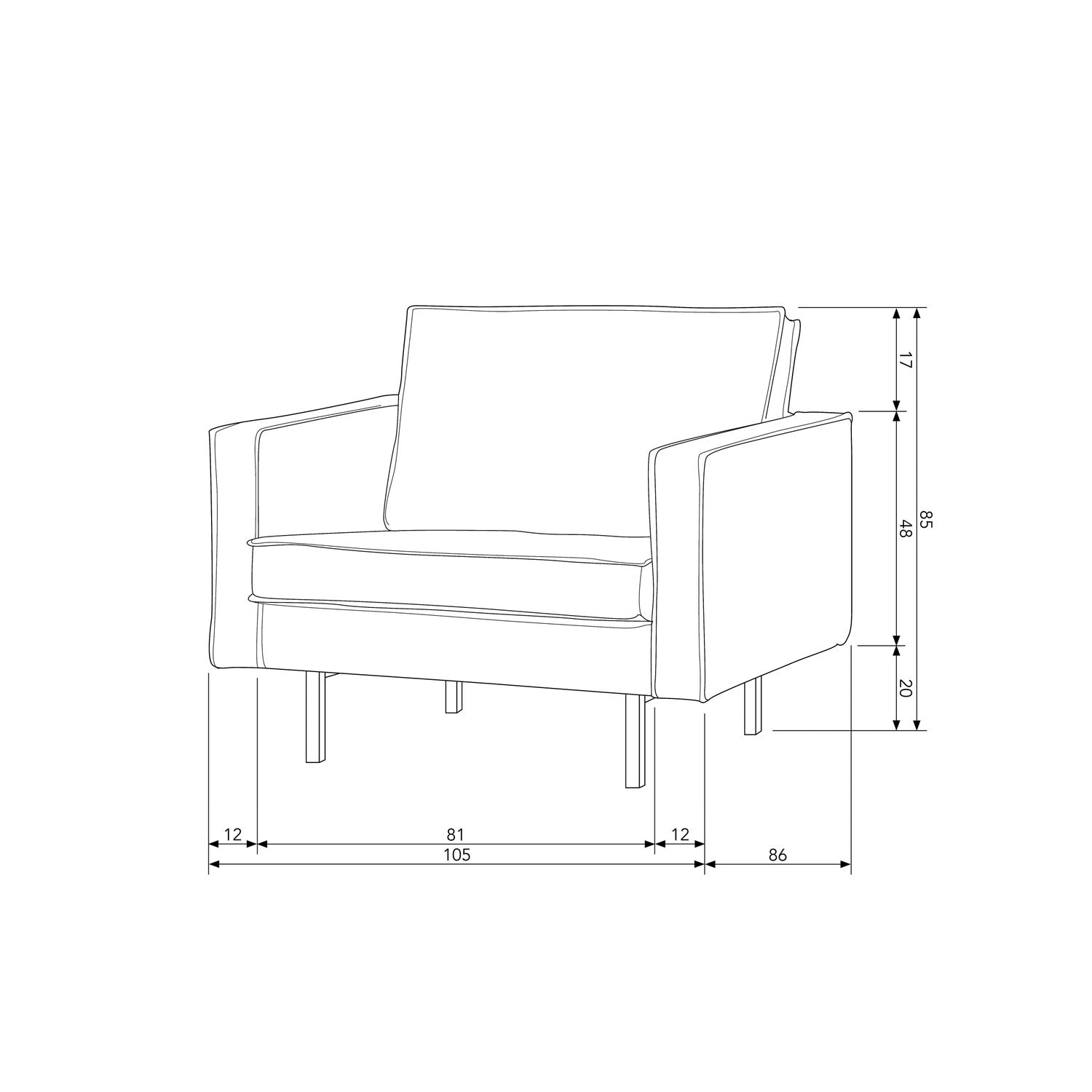 Woood | Fauteuil Rodeo velvet antraciet