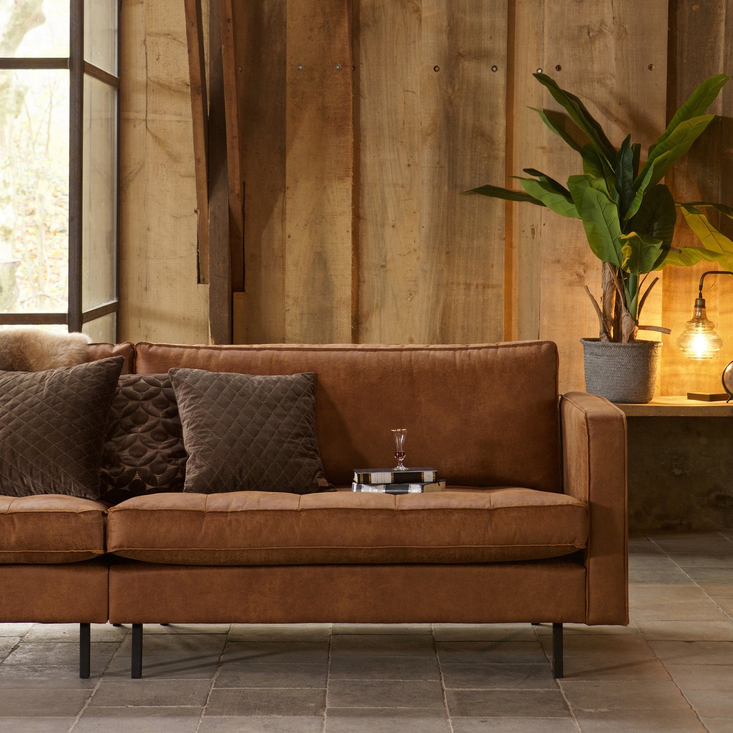 Woood | 3-Zits bank Rodeo classic ecoleer cognac