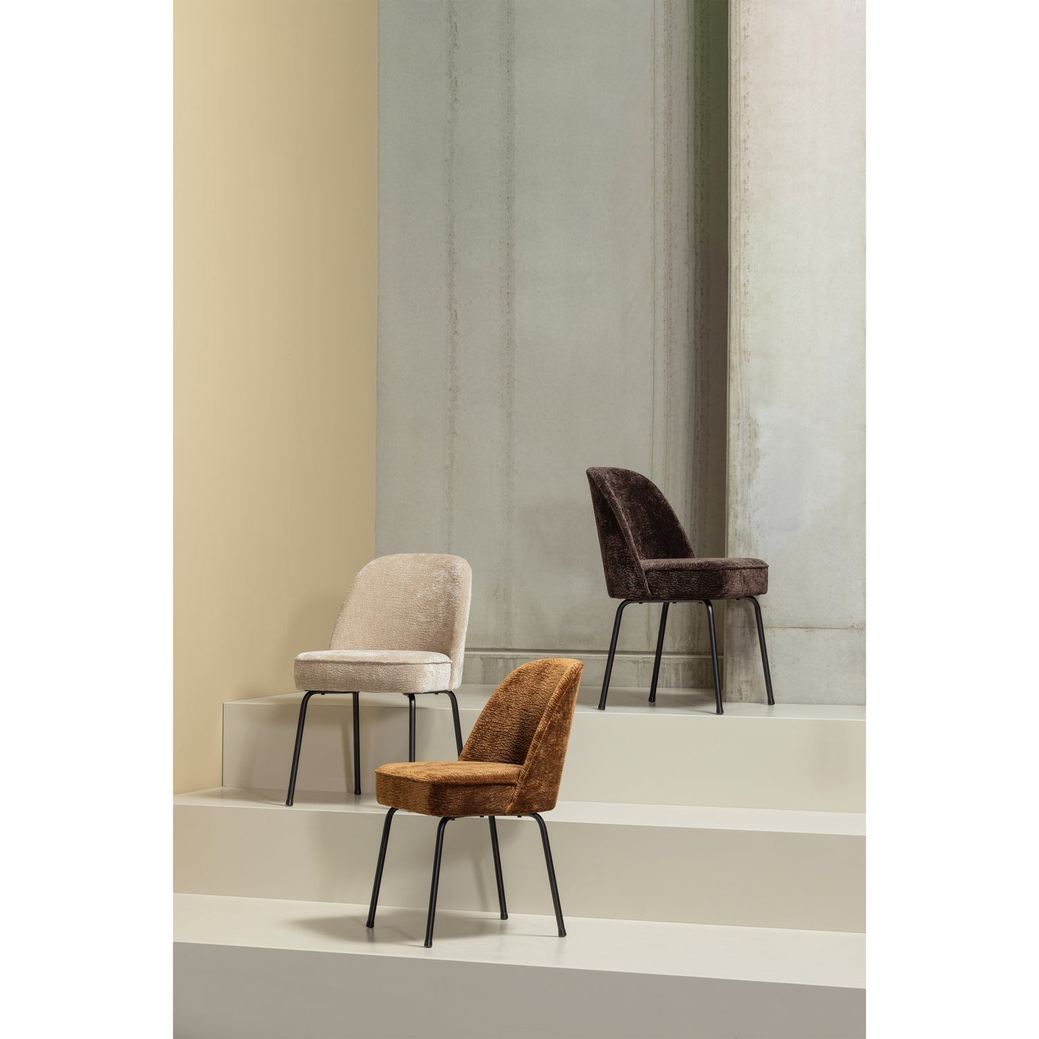Woood | Eetkamerstoel Vogue 3d chenille zand