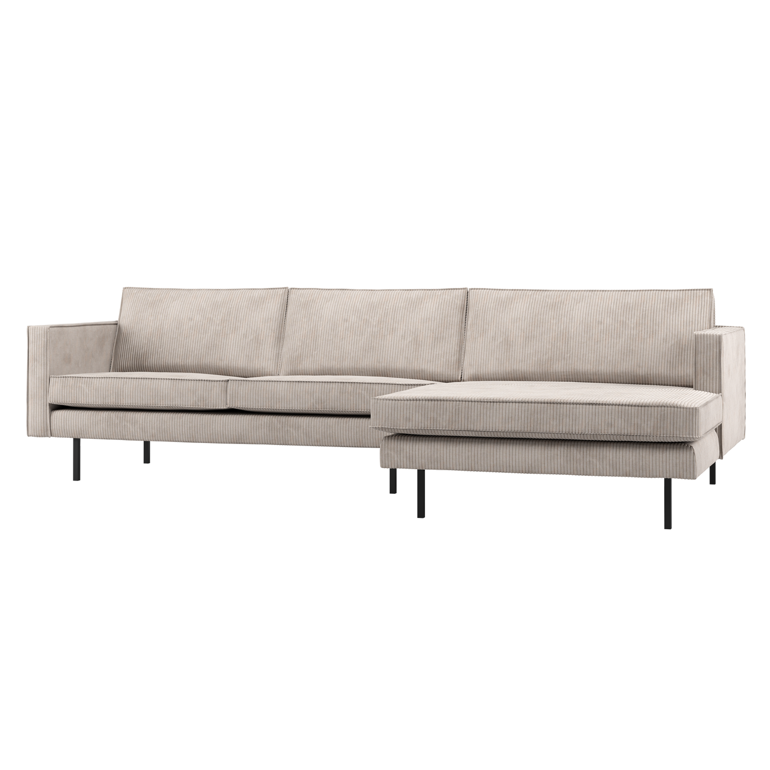 Woood | Chaise Longue Rodeo rechts ribstof ecru