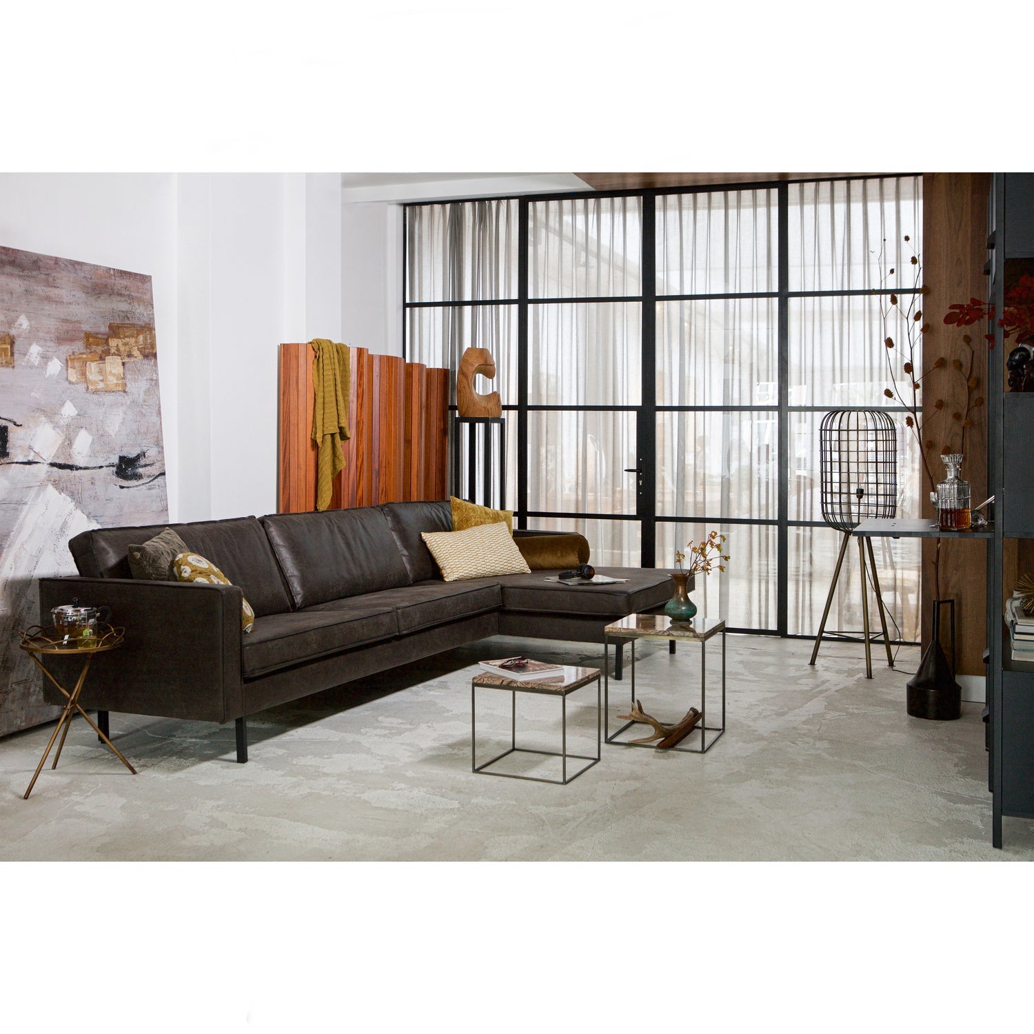 Woood | Chaise Longue Rodeo rechts ecoleer zwart