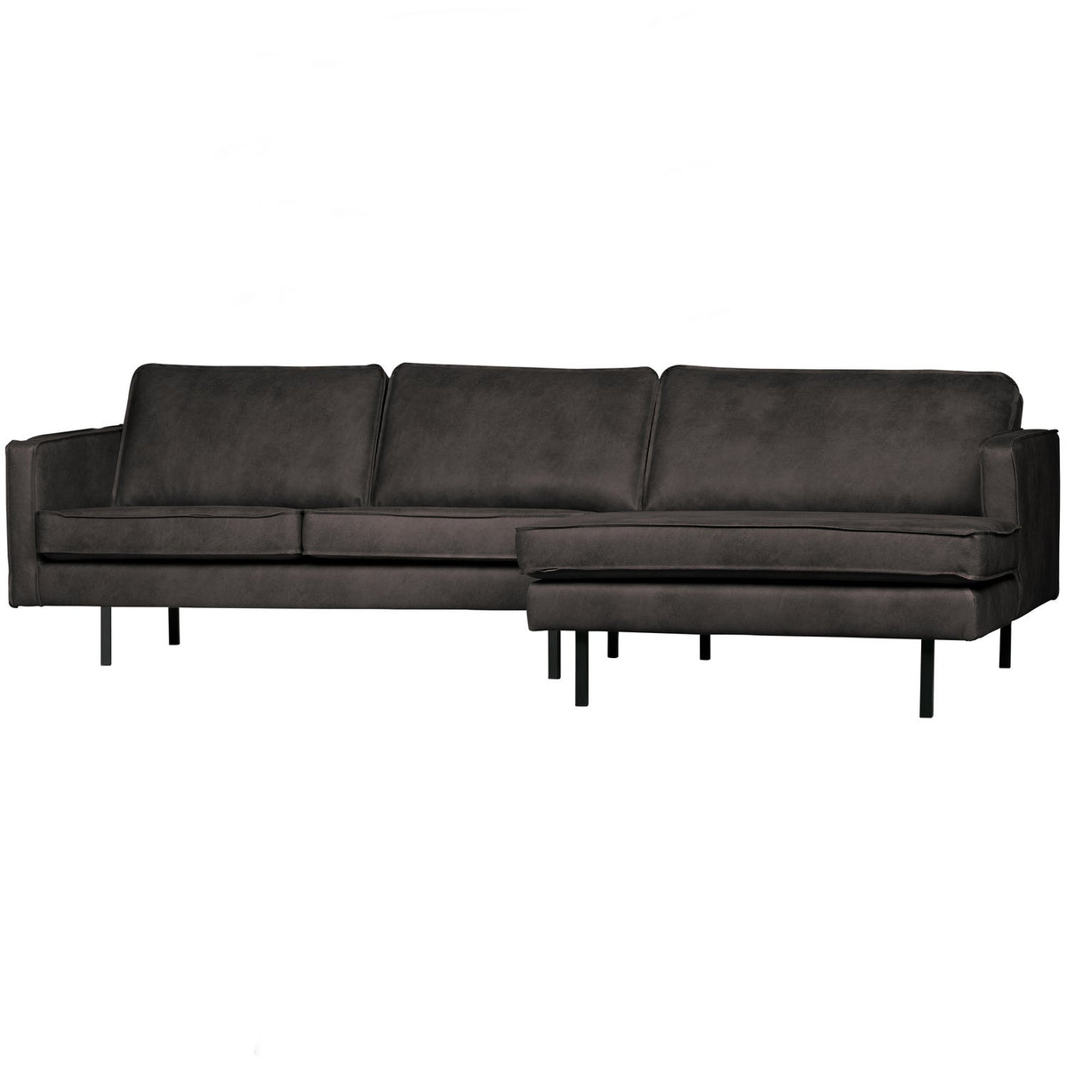 Woood | Chaise Longue Rodeo rechts ecoleer zwart
