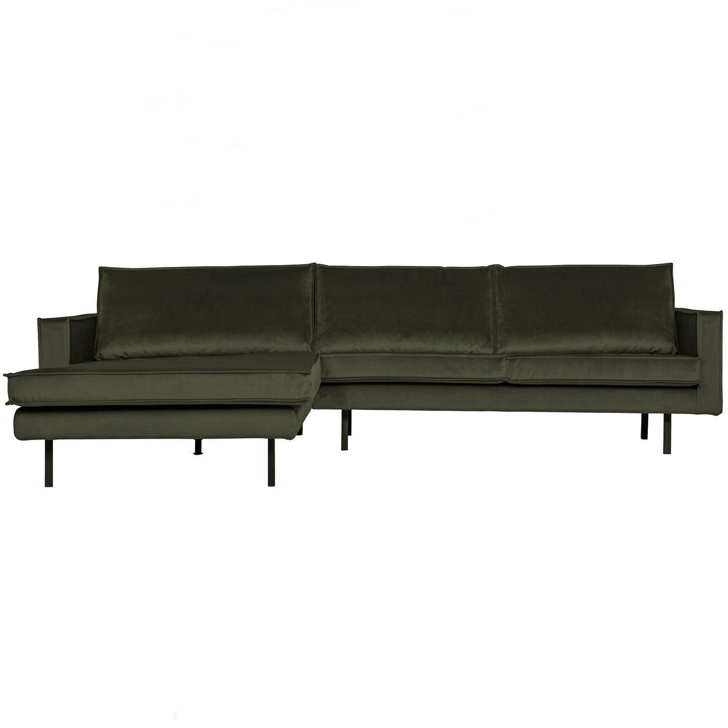 Woood | Chaise longue Rodeo links velvet donkergroen