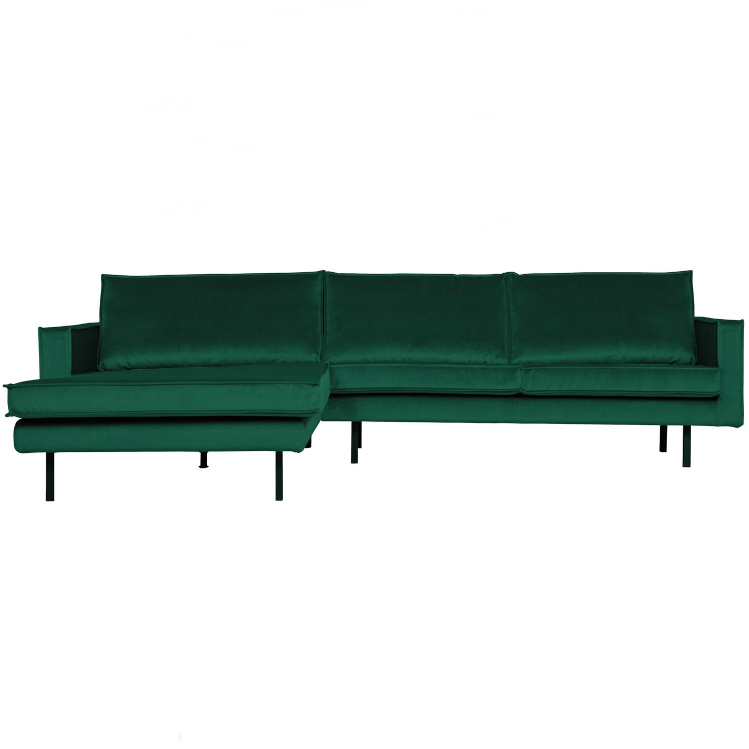 Woood | Chaise longue Rodeo links velvet bosgroen