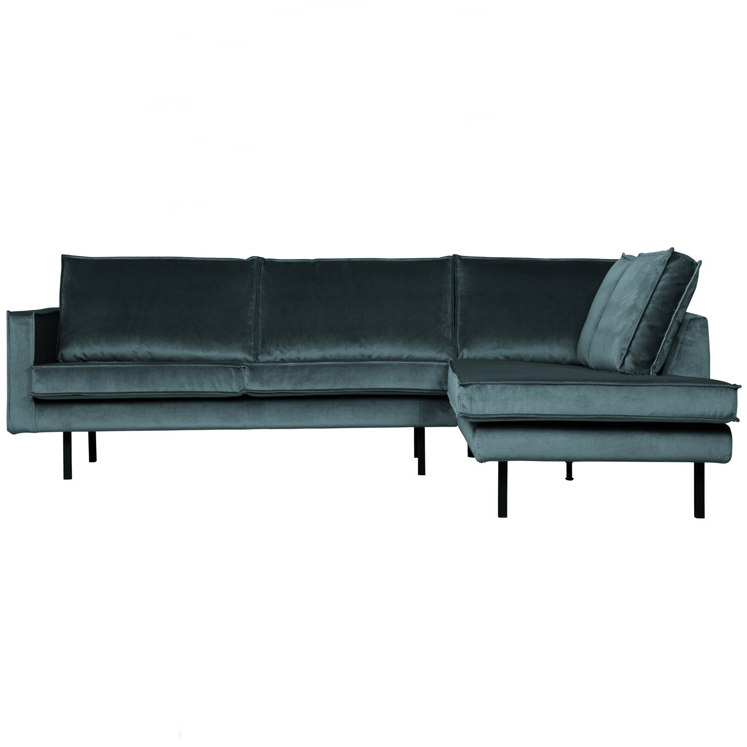 Woood | Hoekbank Rodeo rechts velvet groenblauw