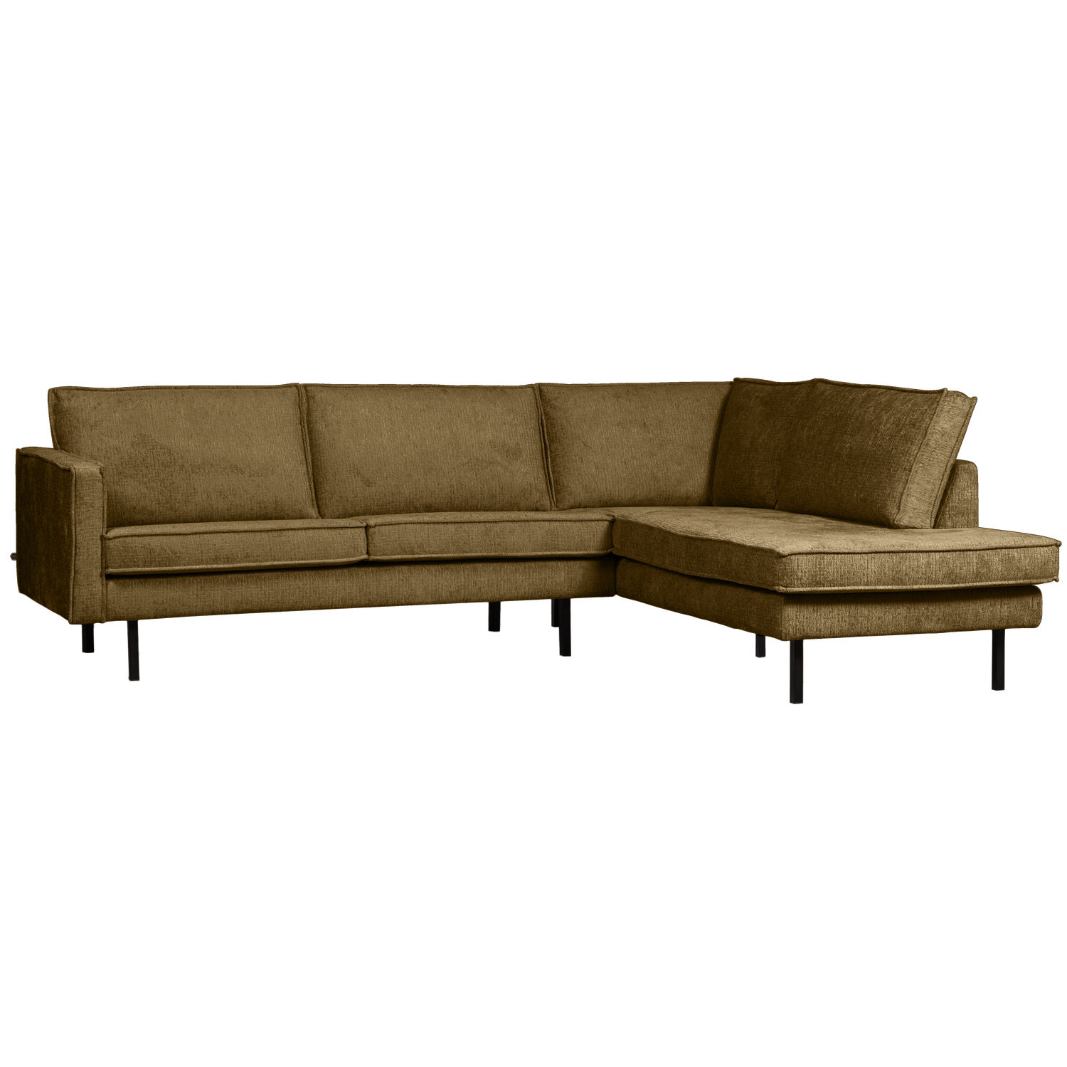 Woood | Hoekbank Rodeo rechts structure velvet brass