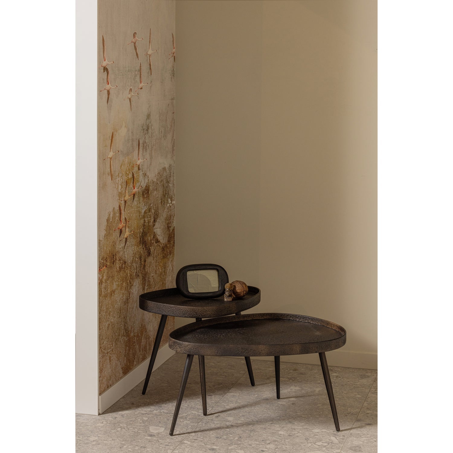 Woood | Bijzettafels Crude set2 antique brons