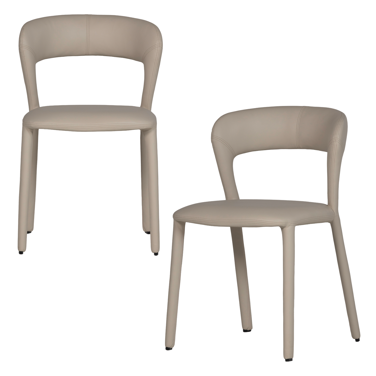 Woood | Eetkamerstoel Noble leerlook beige
