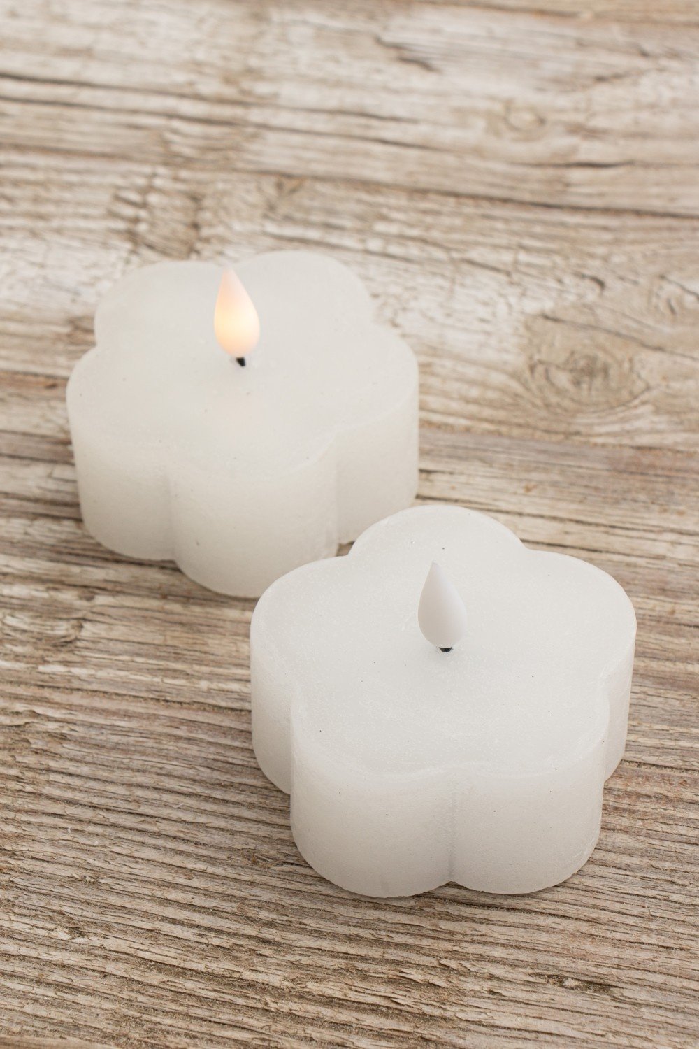 Home Society | Ledkaarsjes bloem wit (set2)