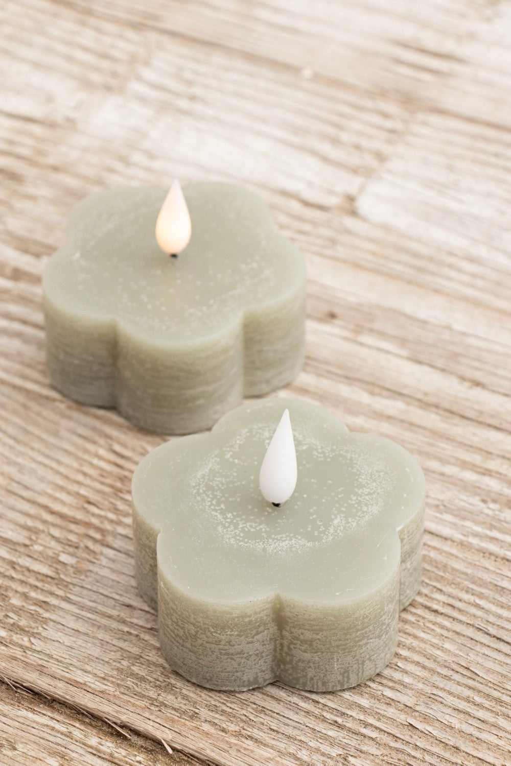 Home Society | Ledkaarsjes bloem mint (set2)