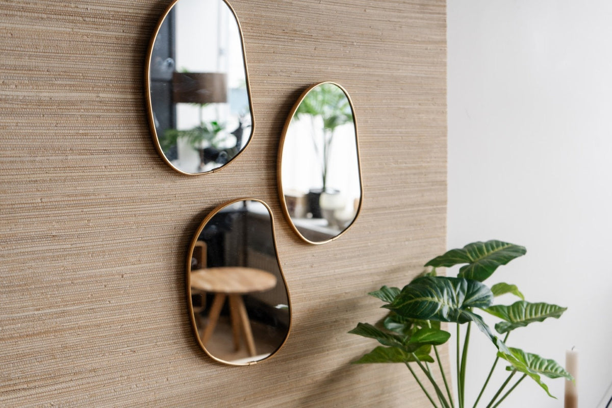 Home Society | Spiegel Kusa goud (set3)