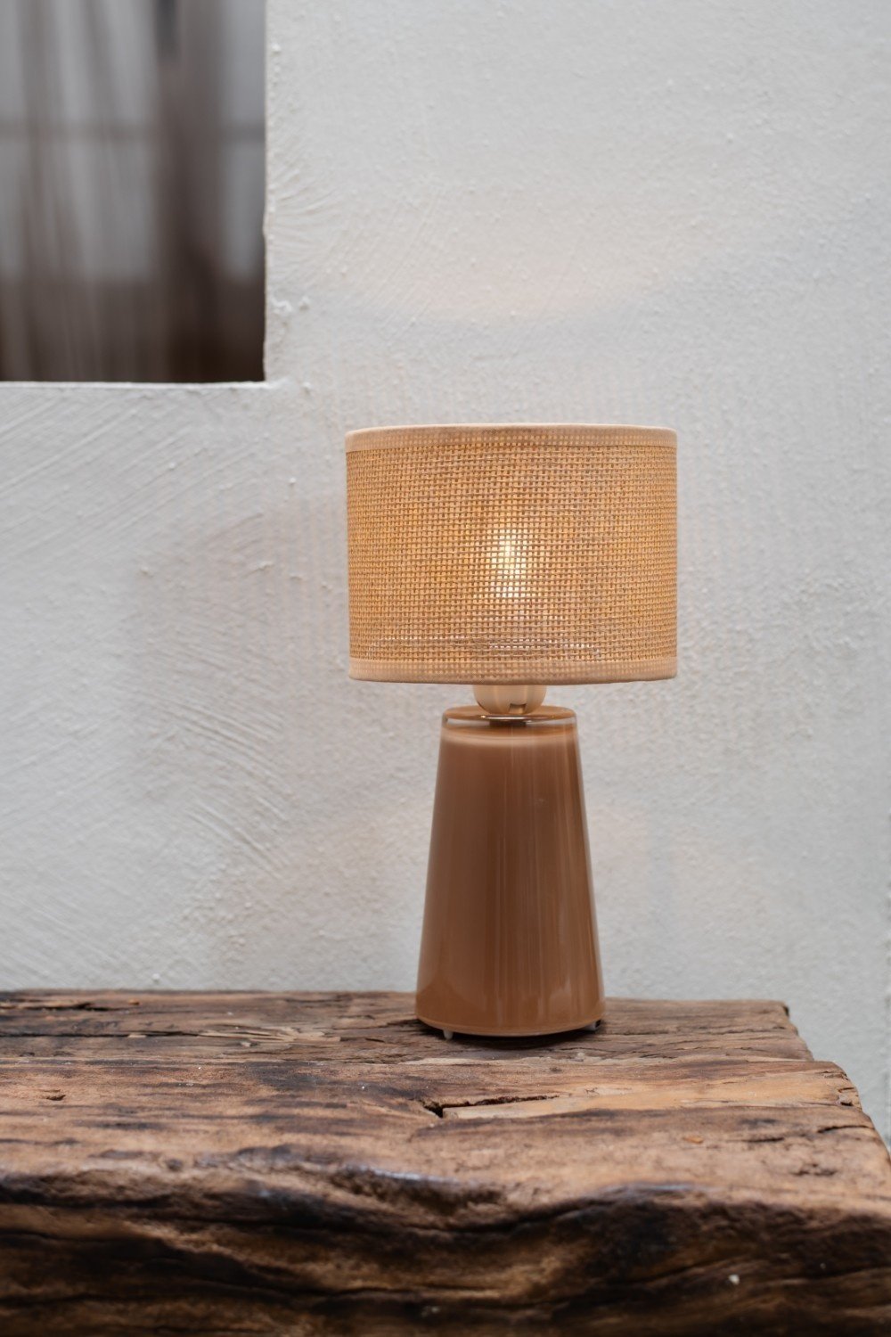 Home Society | Tafellamp met kap bruin 28,5cm