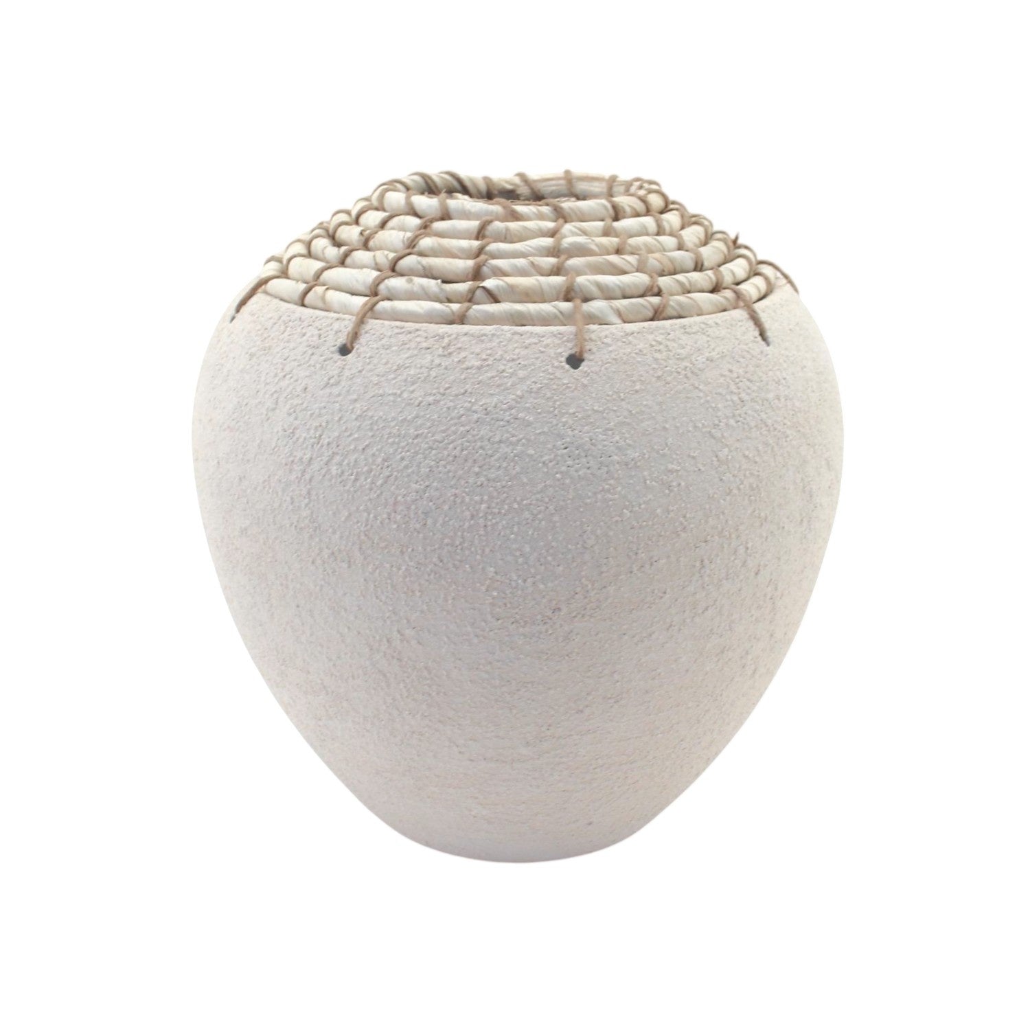 Home Society | Vaas Noma metaal met touw beige 28,5cm