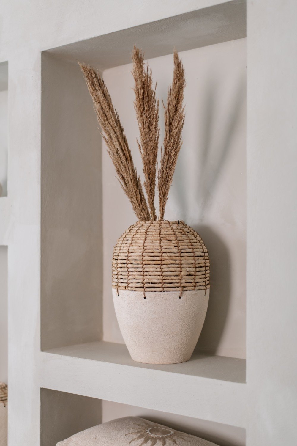Home Society | Vaas Noma metaal met touw beige