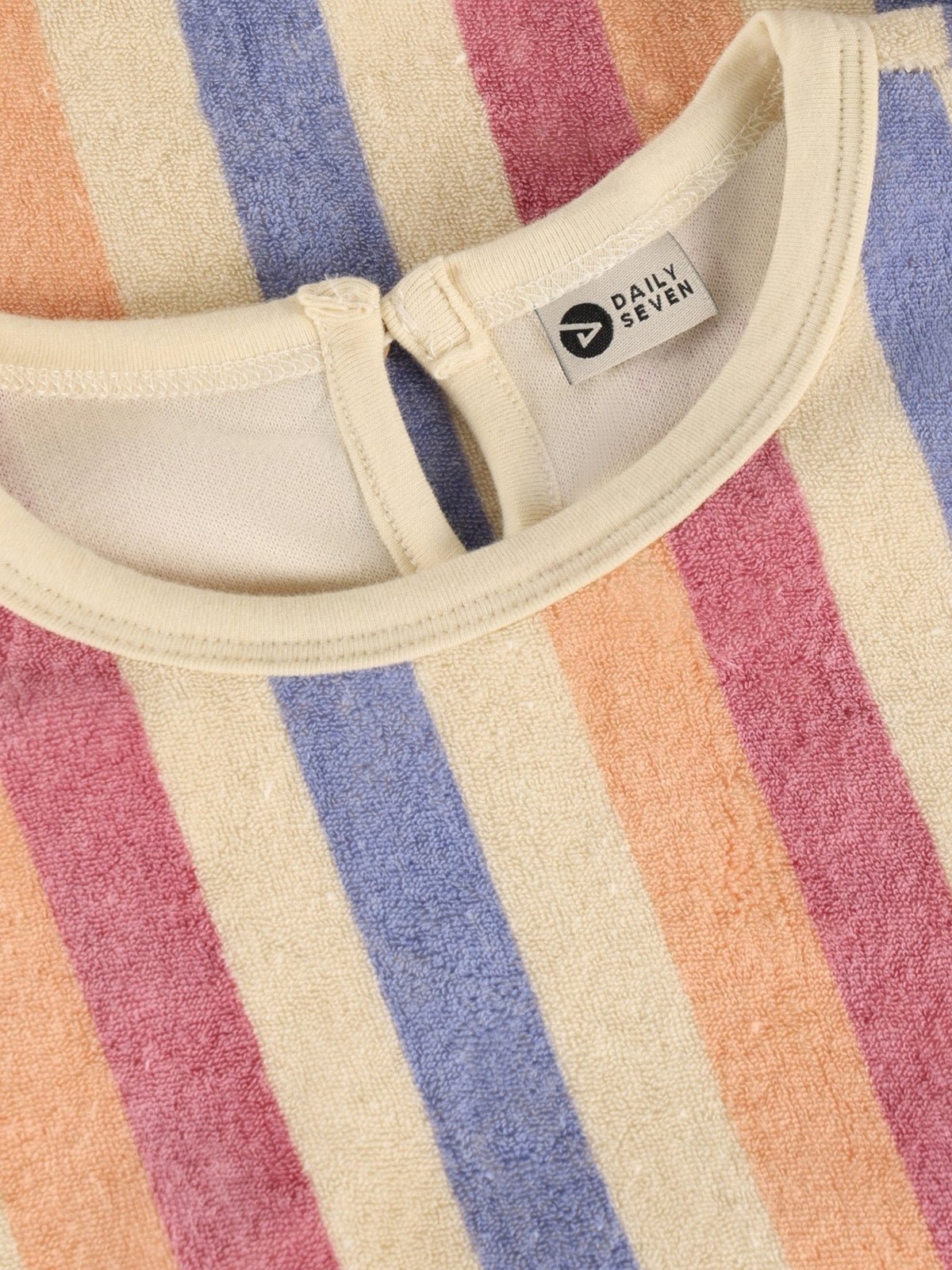 Daily7 | Top Terry stripe heather rose