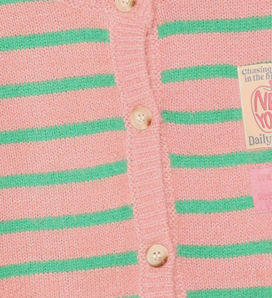 Daily7 | Vest gebreid strepen lilas