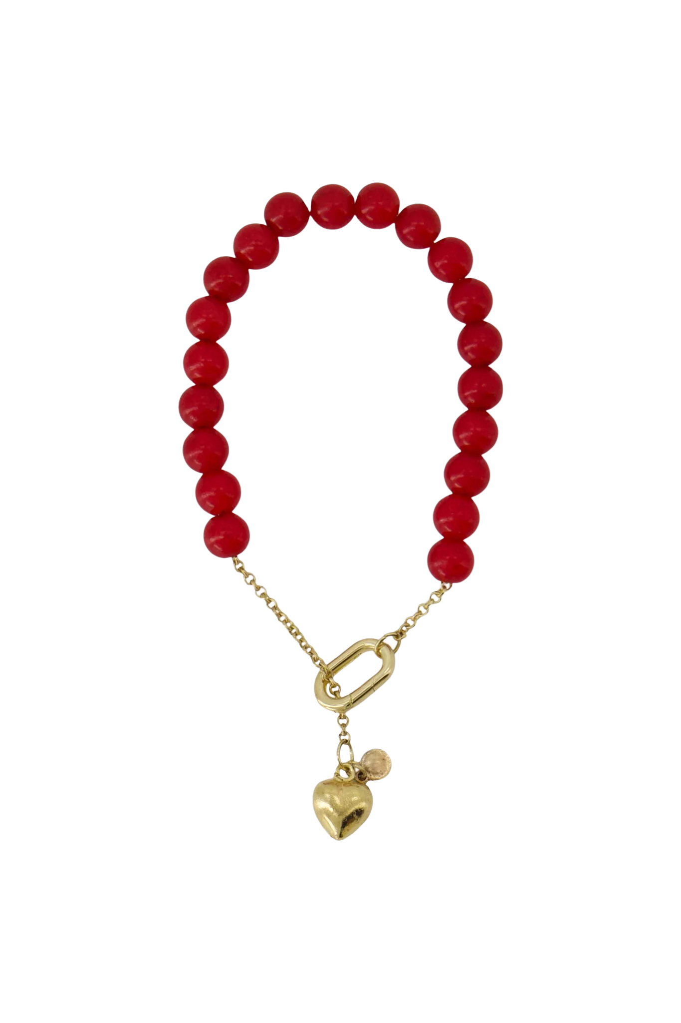 Zusss | Armband van kralen met hart rood