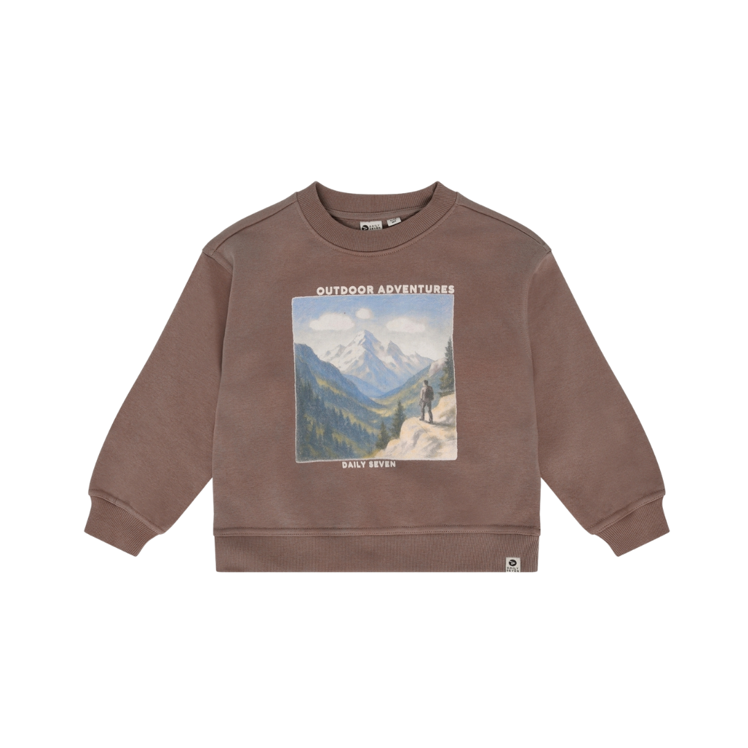 Daily7 | Sweater oversized backprint almond brown