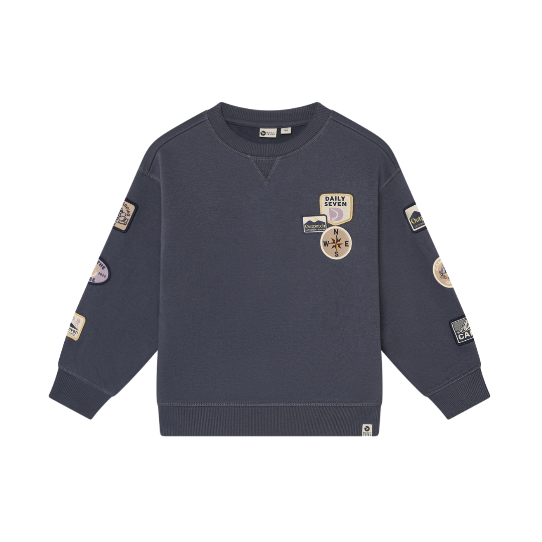 Daily7 | Sweater oversized badges odyssey gray