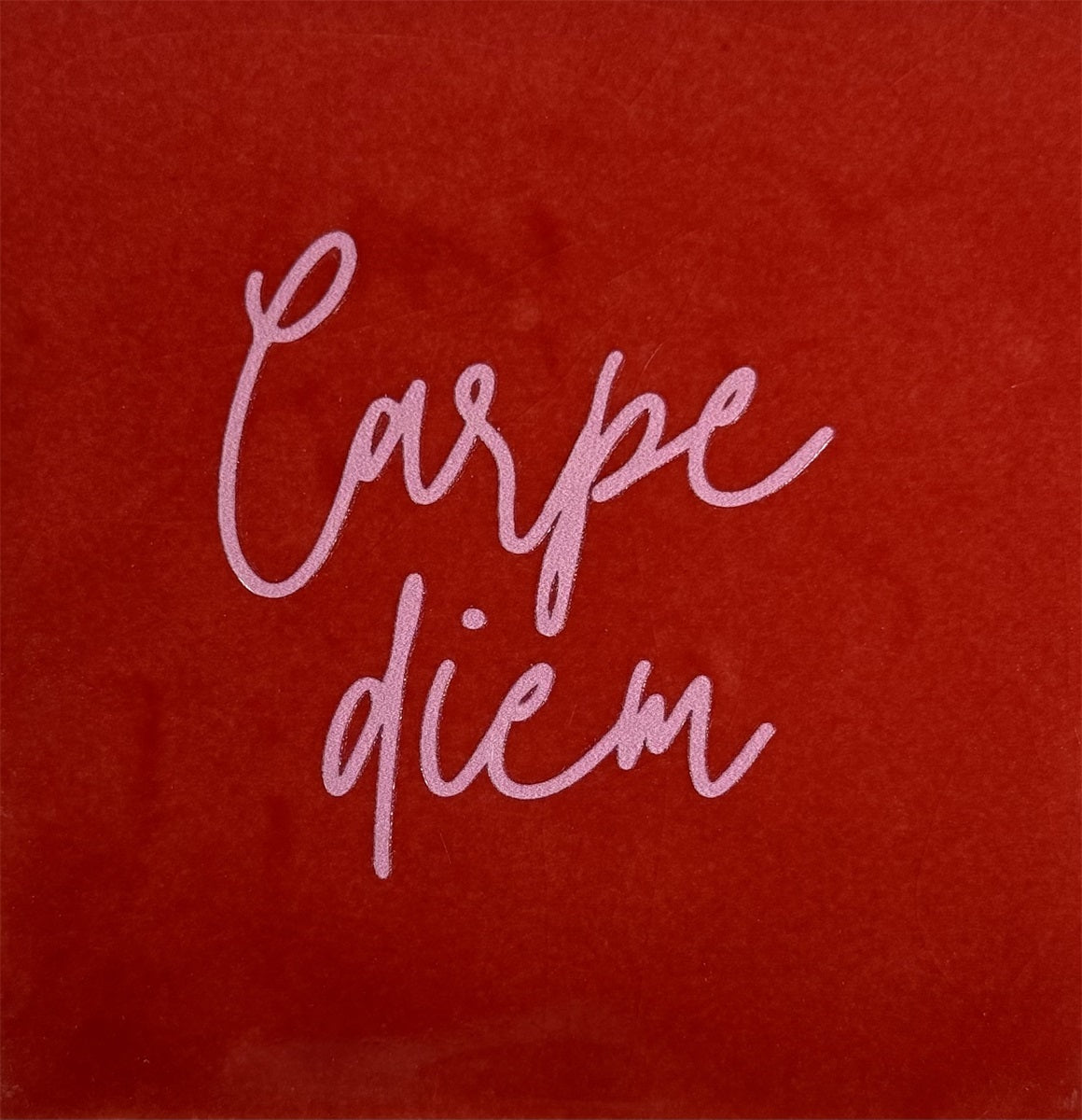 Yett | Tegeltje rood Carpe Diem roze