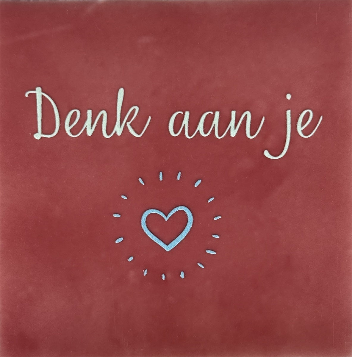 Yett | Tegeltje Roze denk aan je hartje wit