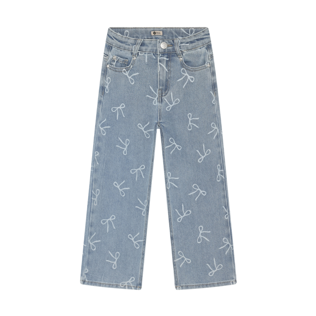Daily7 | Denim jeans wide fit bow