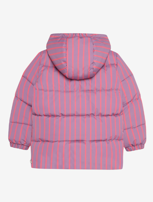 Daily7 | Winterjas gestreept paars roze