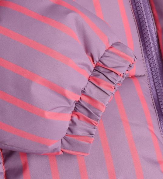 Daily7 | Winterjas gestreept paars roze