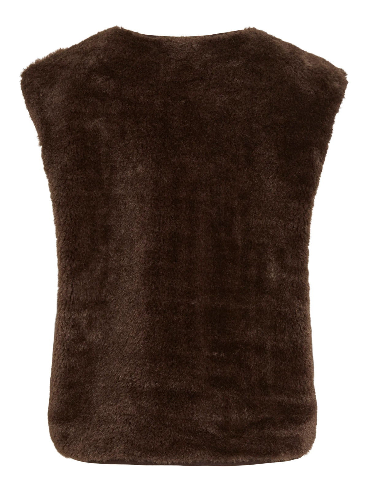 Vila | Fake fur gilet Fallulah coffe bean