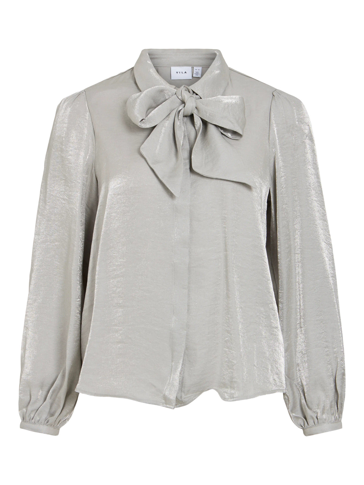 Vila | Blouse Eloise met strik zilvergrijs