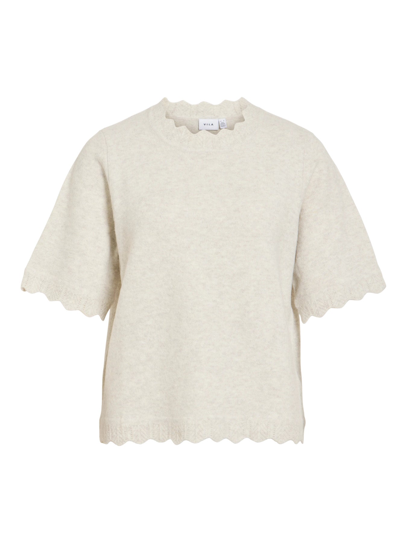 Vila | Gebreide top Nikolina super light natural melange NOOS