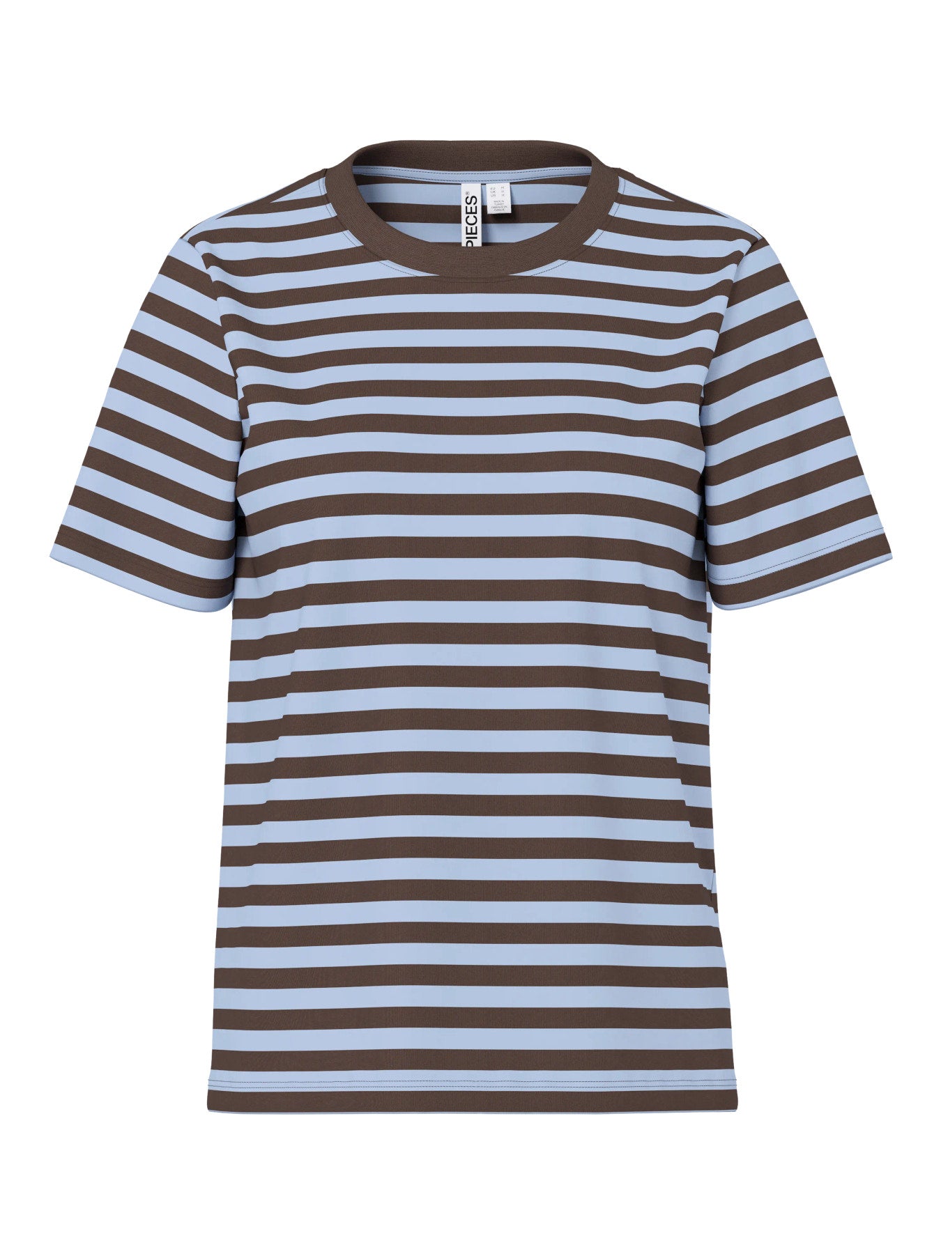 Pieces | T-Shirt Ria stripes hot fudge cashmere blue