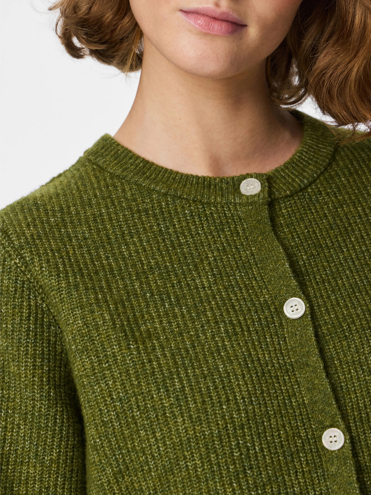 Pieces | Gebreid vestje Silly sphagnum melange NOOS.