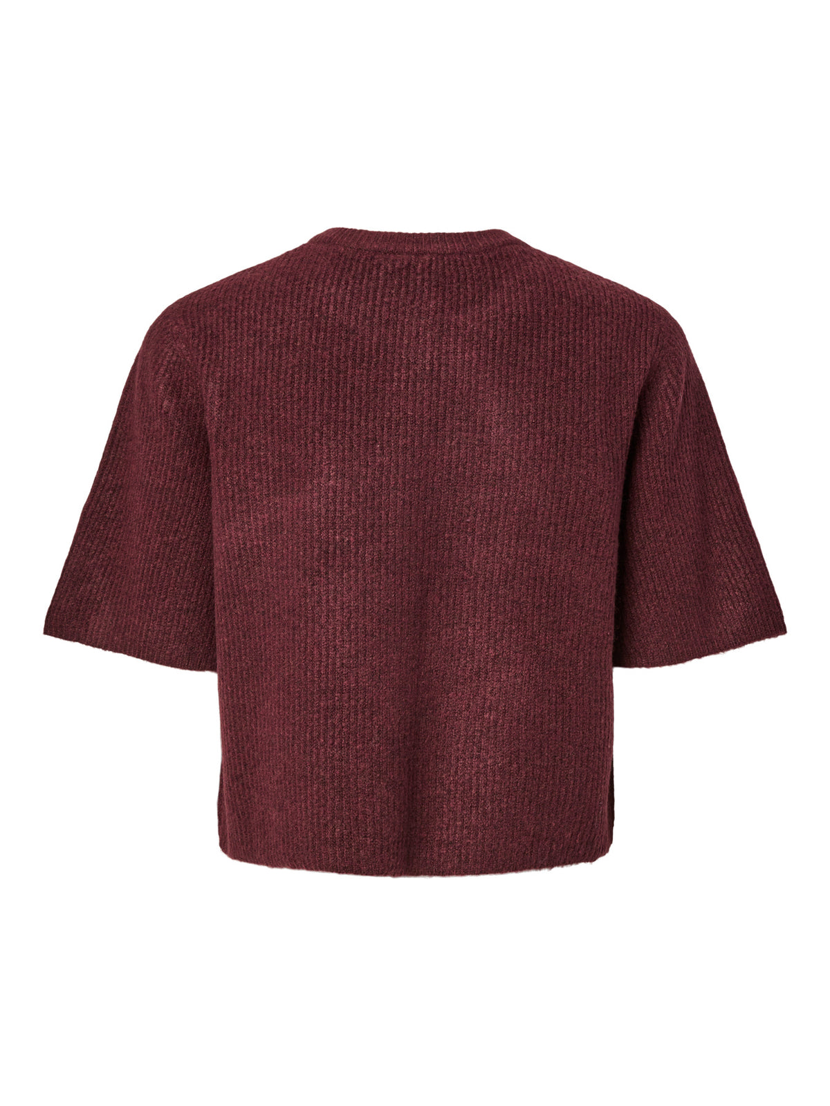 Pieces | Gebreid vestje Silly tawny port melange NOOS.