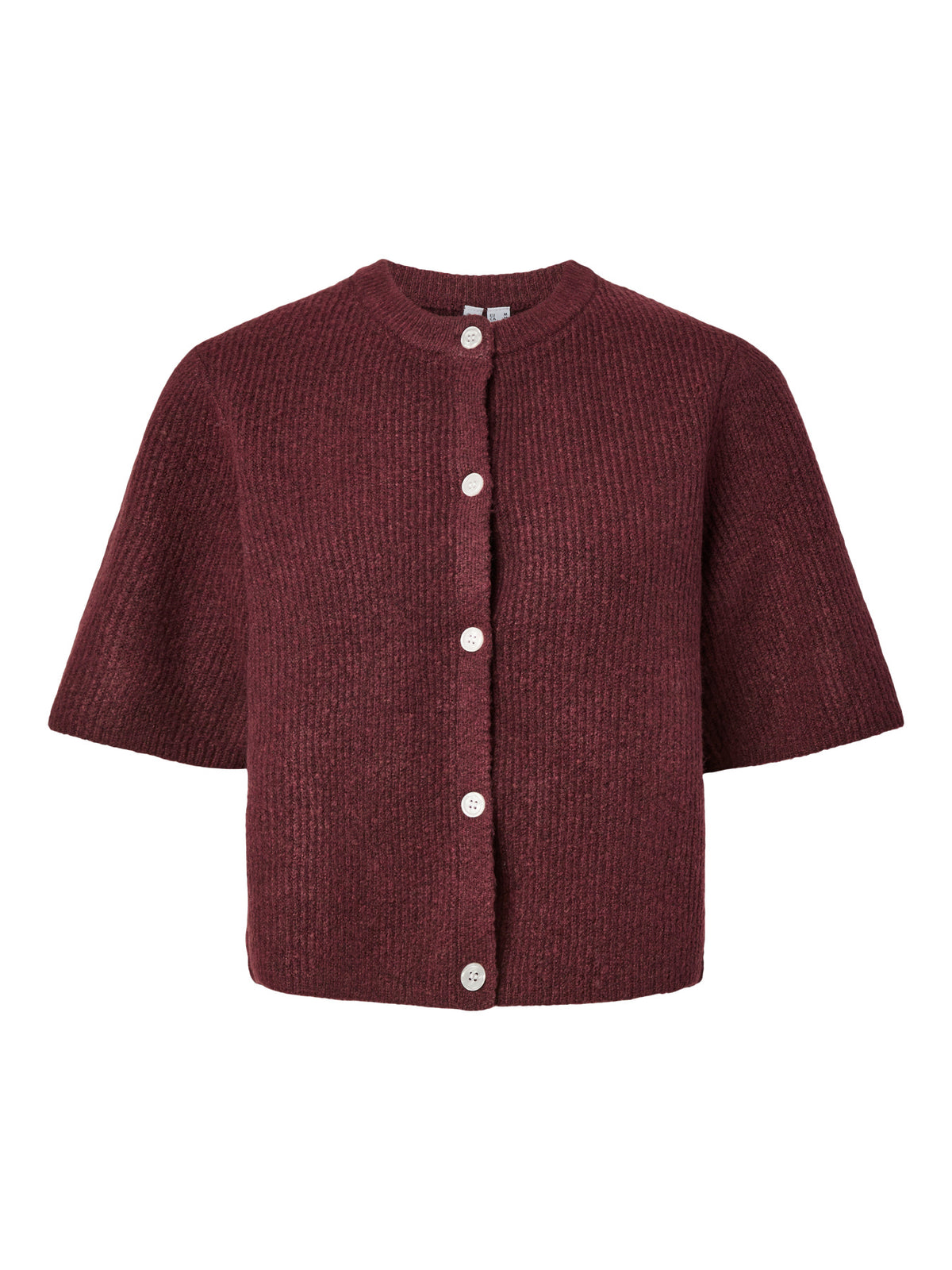 Pieces | Gebreid vestje Silly tawny port melange NOOS.