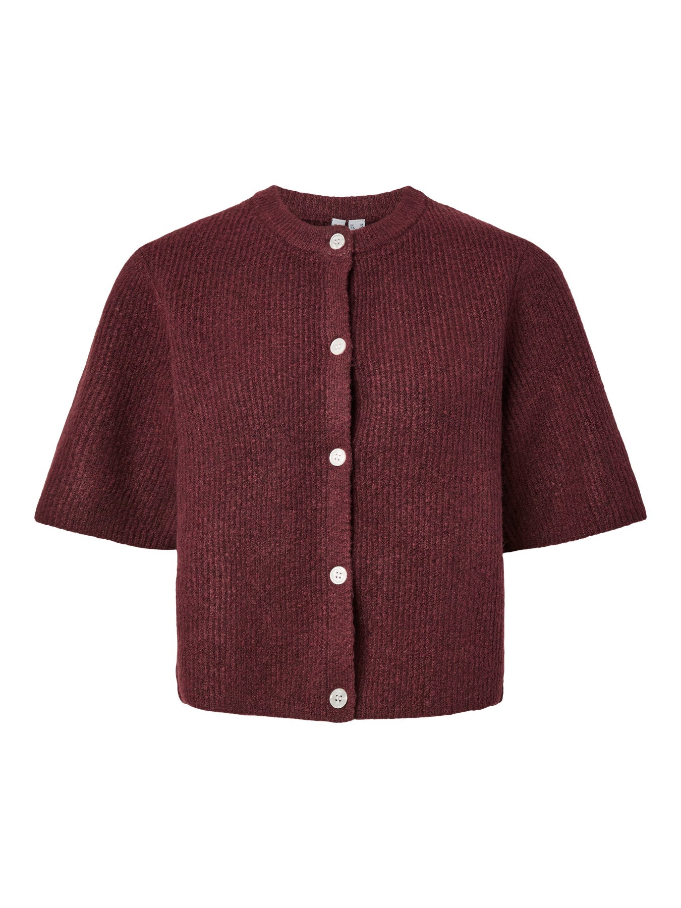 Pieces | Gebreid vestje Silly tawny port melange NOOS