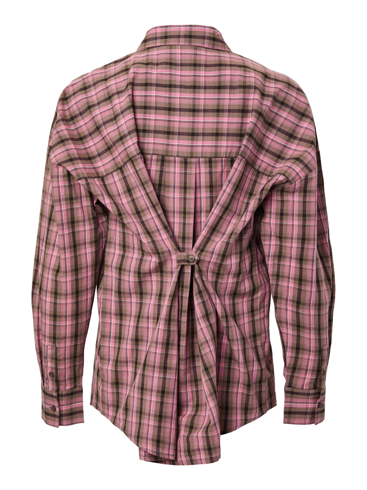 Pieces | Blouse met ruitjes en rugdetail Everett coffee quartz pink