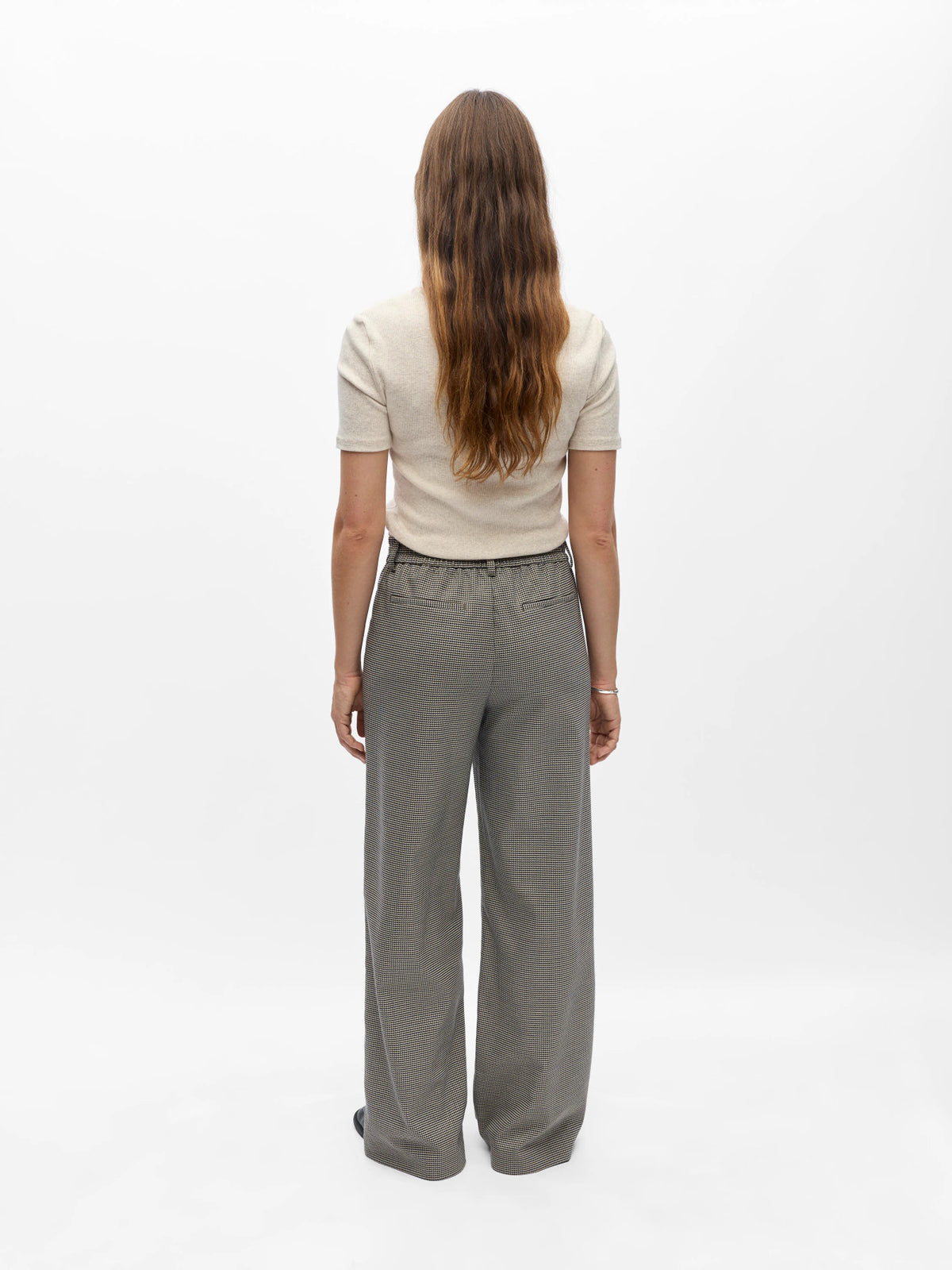 Object | Pantalon Lisa wide ruitje sky captain brown