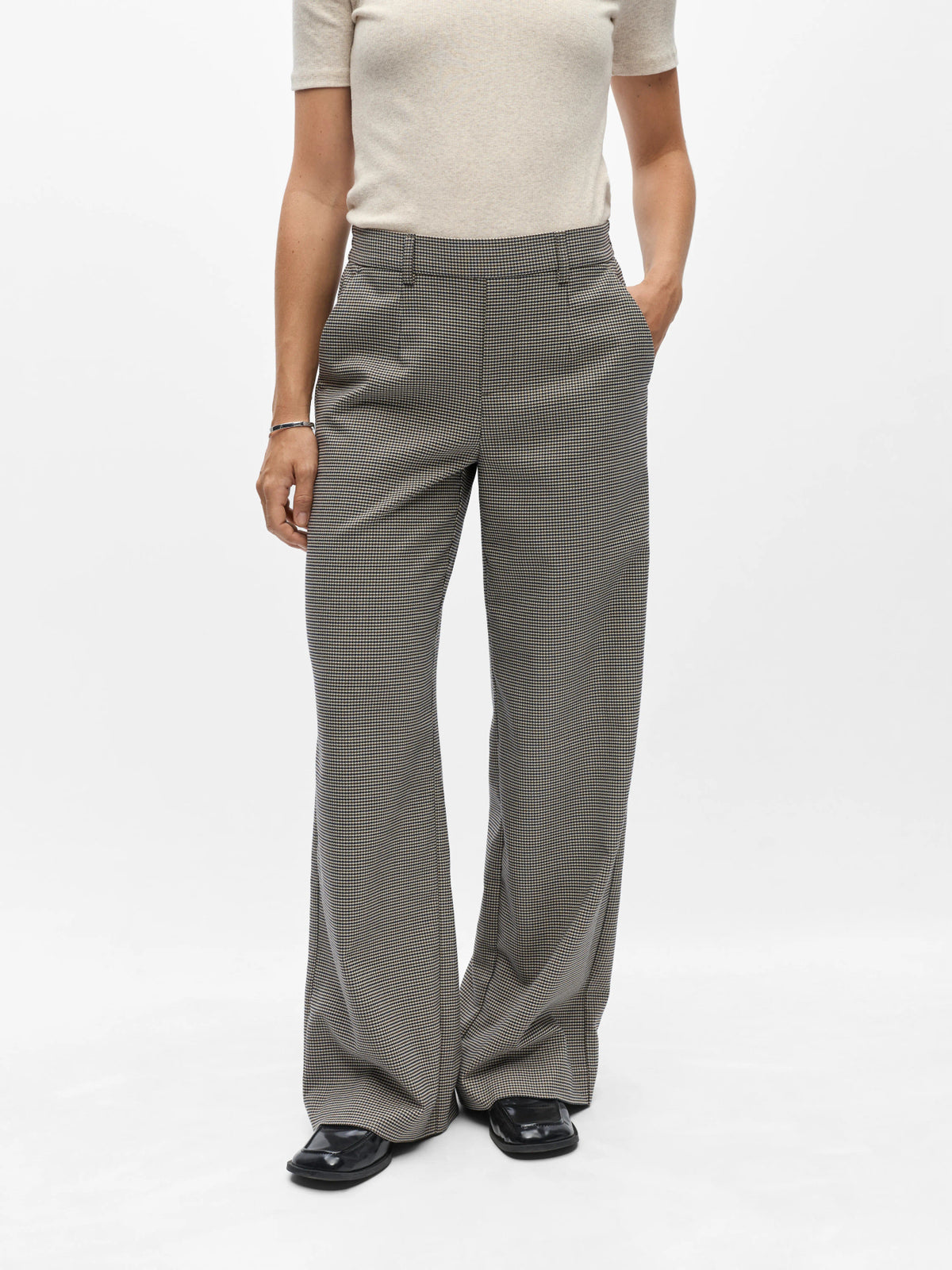 Object | Pantalon Lisa wide ruitje sky captain brown