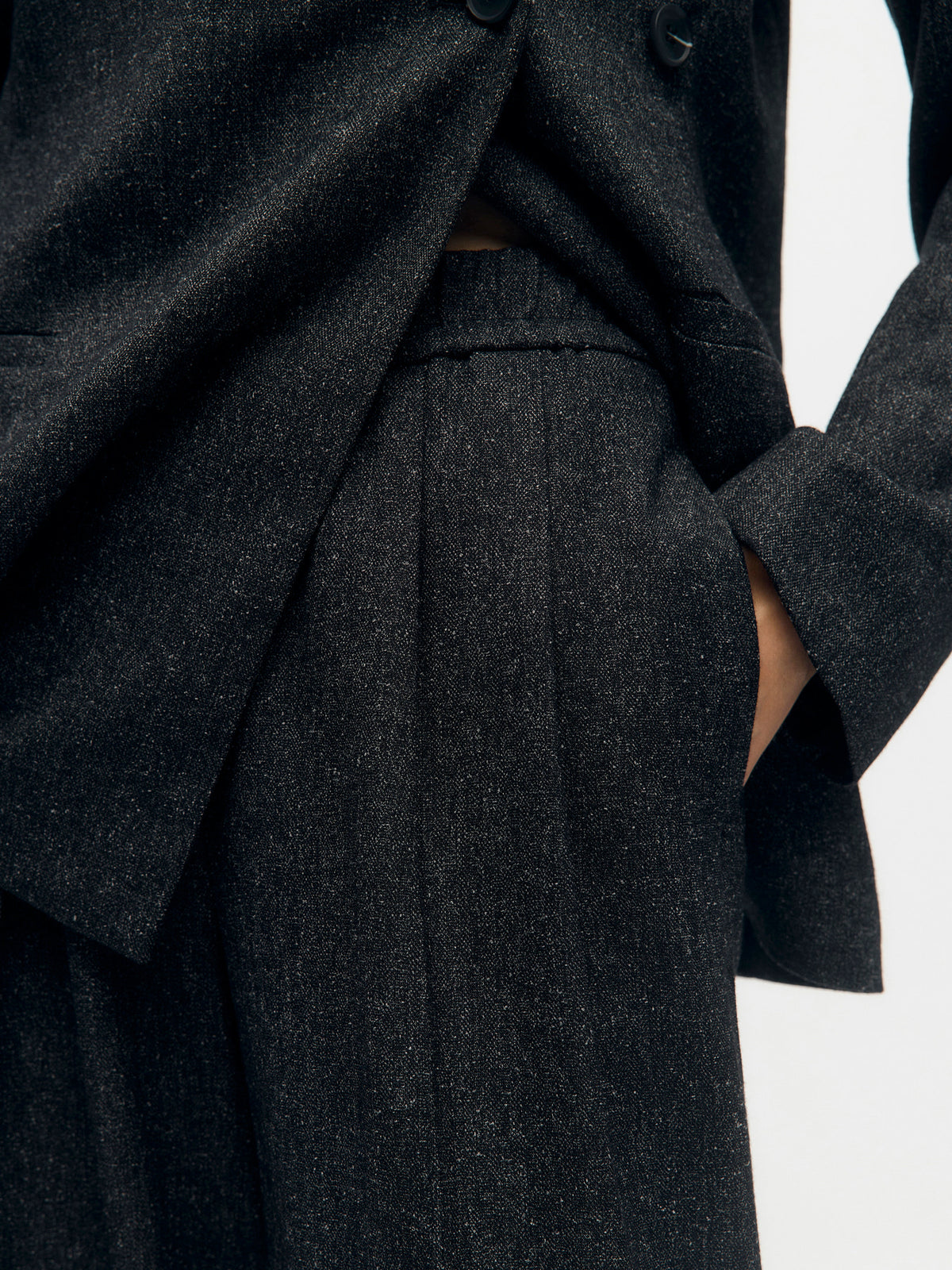 Object | Pantalon Sanja zwart gemêleerd NOOS